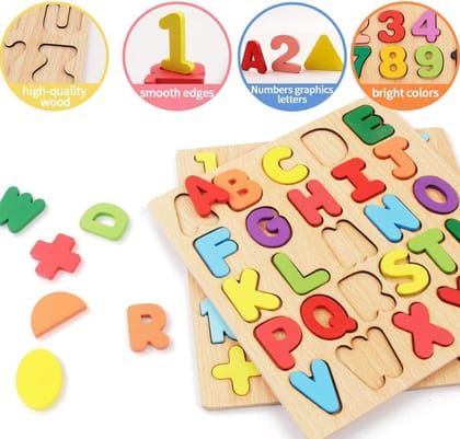 Wooden 3 in 1 Puzzle Board | Learning & Playing tool | Ages 2+ (Multicolor)