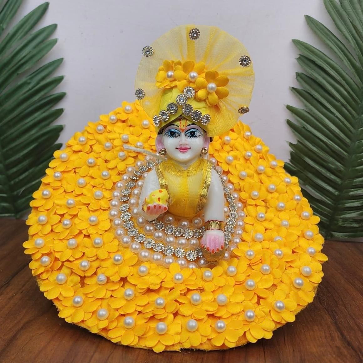 Yellow Pearl dress for laddu gopal ji-0