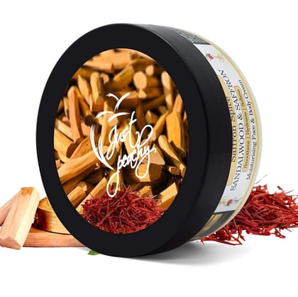 Just Peachy Saffron Spice Sandalwood Face And Body Cream Enriched With Tea Tree And Almond Oil 200Gm