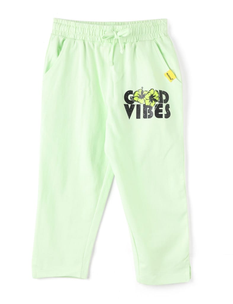 Elegant Kids Girls Capri Pants Cotton French Terry Patina Green Good Vibes 2025 at ShopCircuit |
