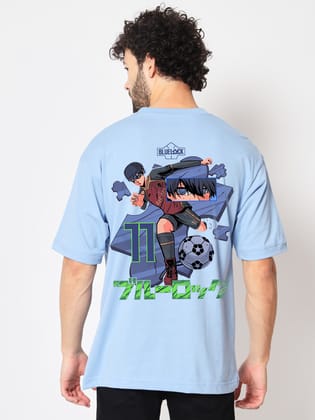 Isagi Bluelock Oversized T-Shirt-Sky Blue / S