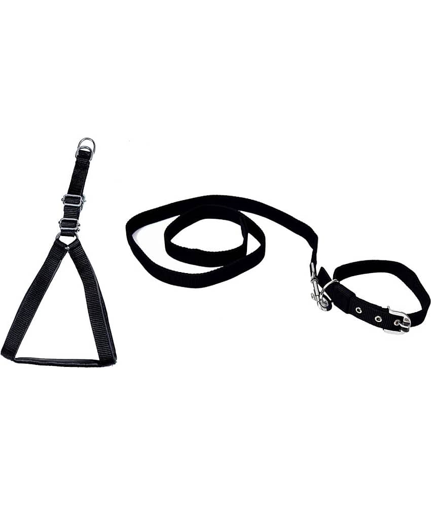 Tame Love Combo Dog Harness Leash Collar for small pet (Blue Color-0.75 Inch)