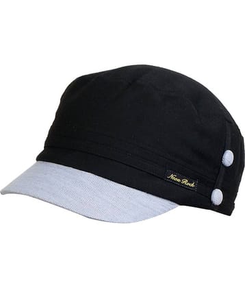 Zacharias - Black Cotton Men's Cap ( Pack of 1 )