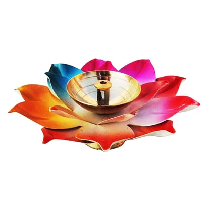 Brass Decorative Colourful Deepak (ZMAS567 C)
