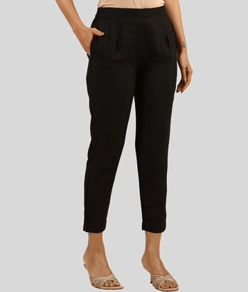 Juniper - Black Rayon Women's Pencil Pants ( Pack of 1 )