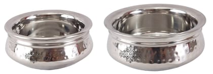 Steel Handi, Hammered Design, Set of 2 Handi Bowl