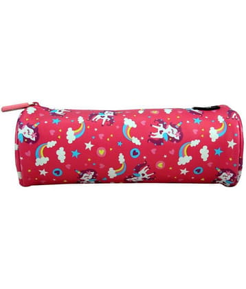 Smily Kiddos | Smily round pencil pouch (pink) | Kids Pencil Pouch | School Pencil pouch | Pencil Pouch For Boys & Girls