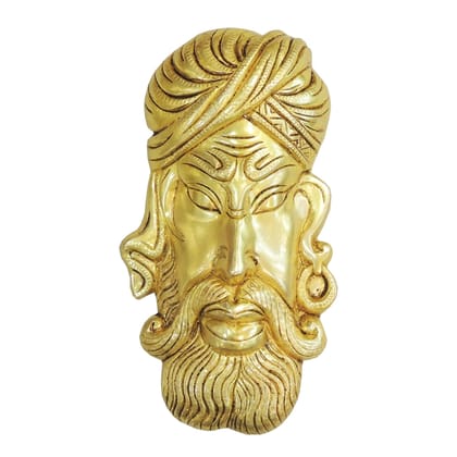 Brass Gents Face Wall Hanging Plate | Male Face Wall Art | Decorative Brass Metal Wall Hanging, Height : 8.2 Inch (BSMAS1954 H)