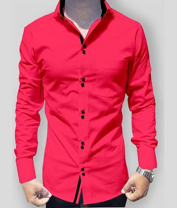 P&V - Orange Cotton Blend Slim Fit Men's Casual Shirt (Pack of 1)