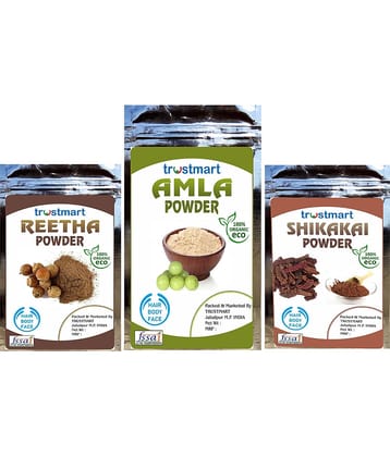 TRUSTMART Natural Amla,Reetha and Shikakai Powder 300g Pack of 6 (Each 50g)