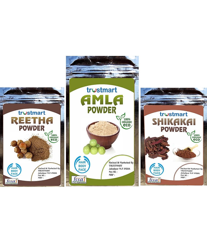TRUSTMART Natural Amla,Reetha and Shikakai Powder 300g Pack of 6 (Each 50g)