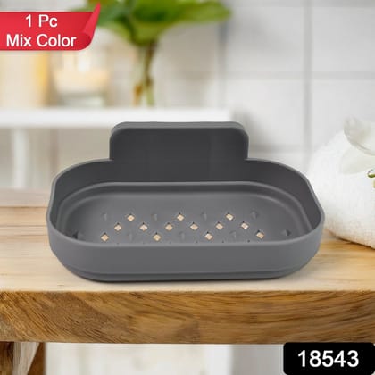 Plastic Soap Dish Holder for Bathroom Shower Wall Mounted Self Adhesive ,Sabudani (1 Pc)