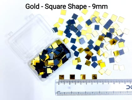 Gold Mirror Cutouts for Lippan Art - Square Shape - 9mm - Select Your Quantity