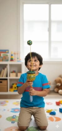 Wooden Cup and Ball Pop n Catch Toy