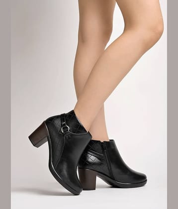 Shoetopia Black Women's Ankle Length Boots