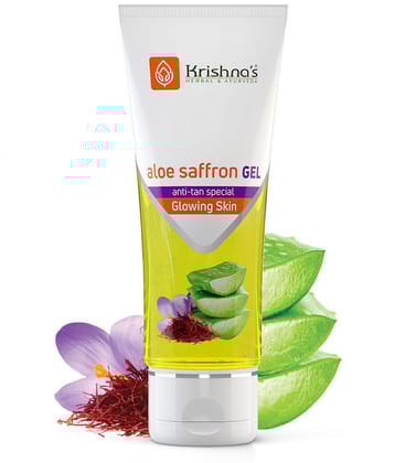 Krishna's Herbal & Ayurveda Aloe, Saffron Gel, 100 g