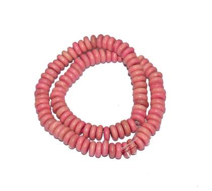 Painted Wooden Beads for Jewelry Making , BWWB-71-Per Packet of Approx 300 Pcs / 10X5 MM / Pink