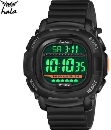 Hala Black Silicon Digital Men's Watch