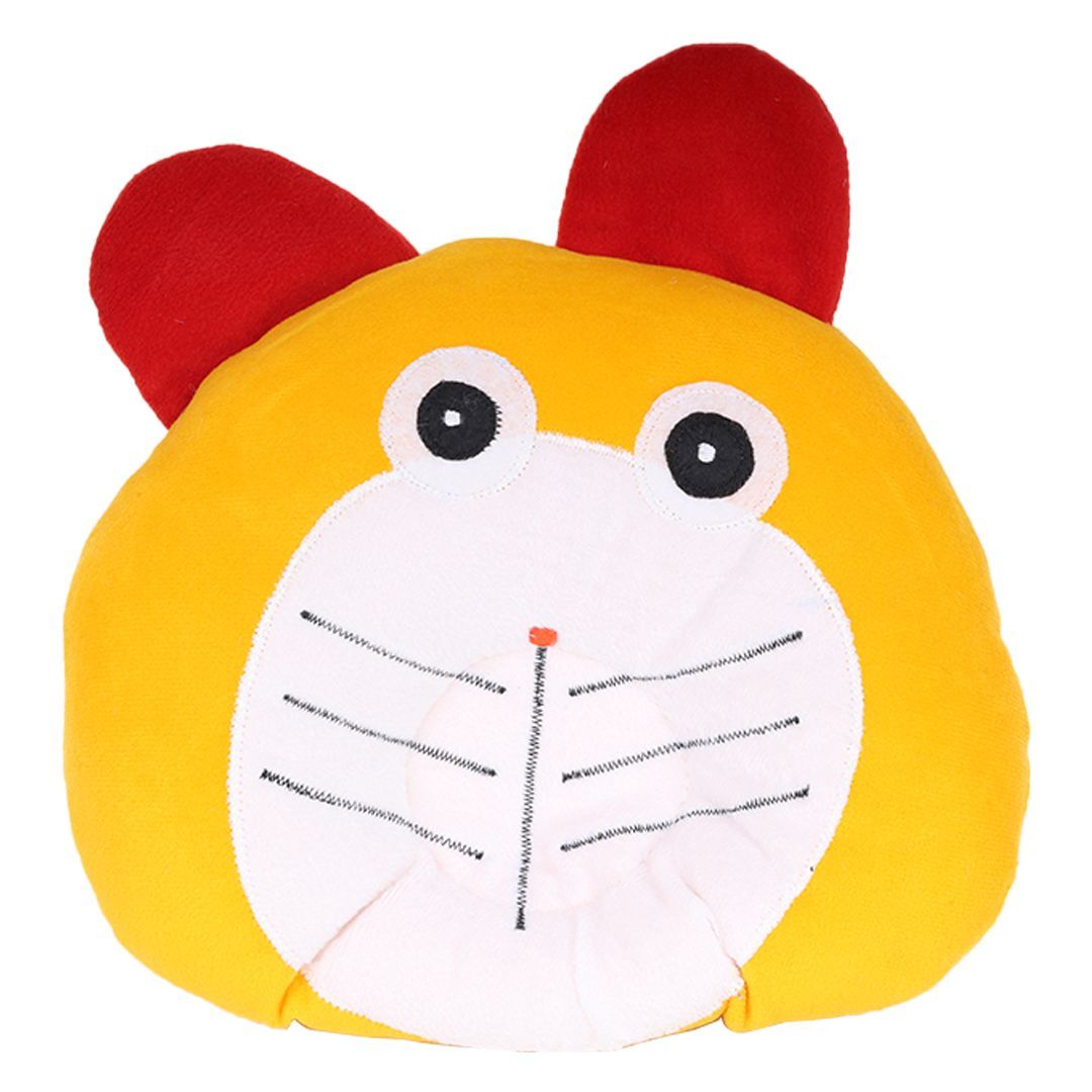 FAIRBIZPS Baby Pillow Cotton Cat Design Baby Pillow with Memory Foam for Comfort  (Yellow and Red)