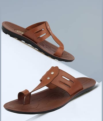 PUPINE Tan Men's Thong Flip Flop