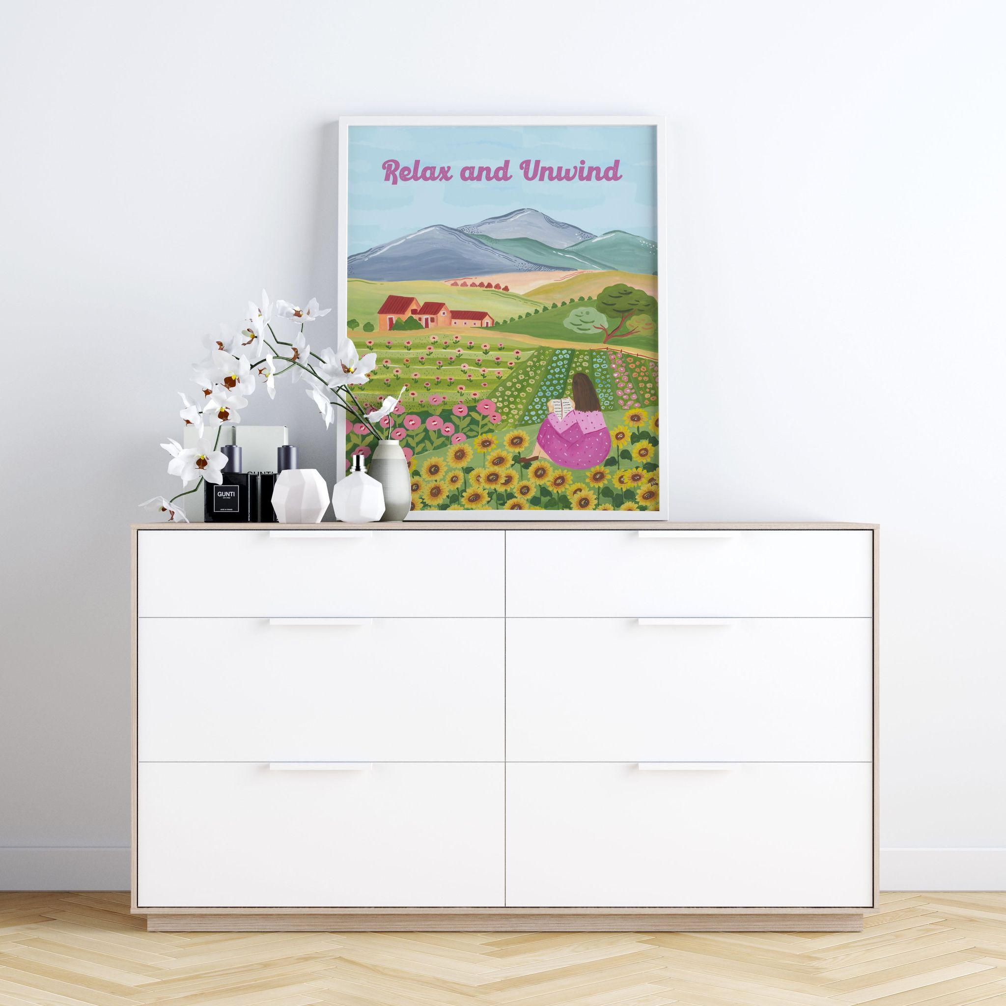 Relax and Unwind Wall Art Frame-8 X 10 inches / White Frame