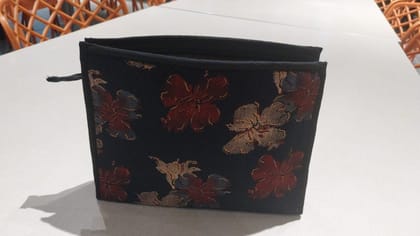 Floral Print Fabric Zipper Pouch | Compact Organizer | Casual Use