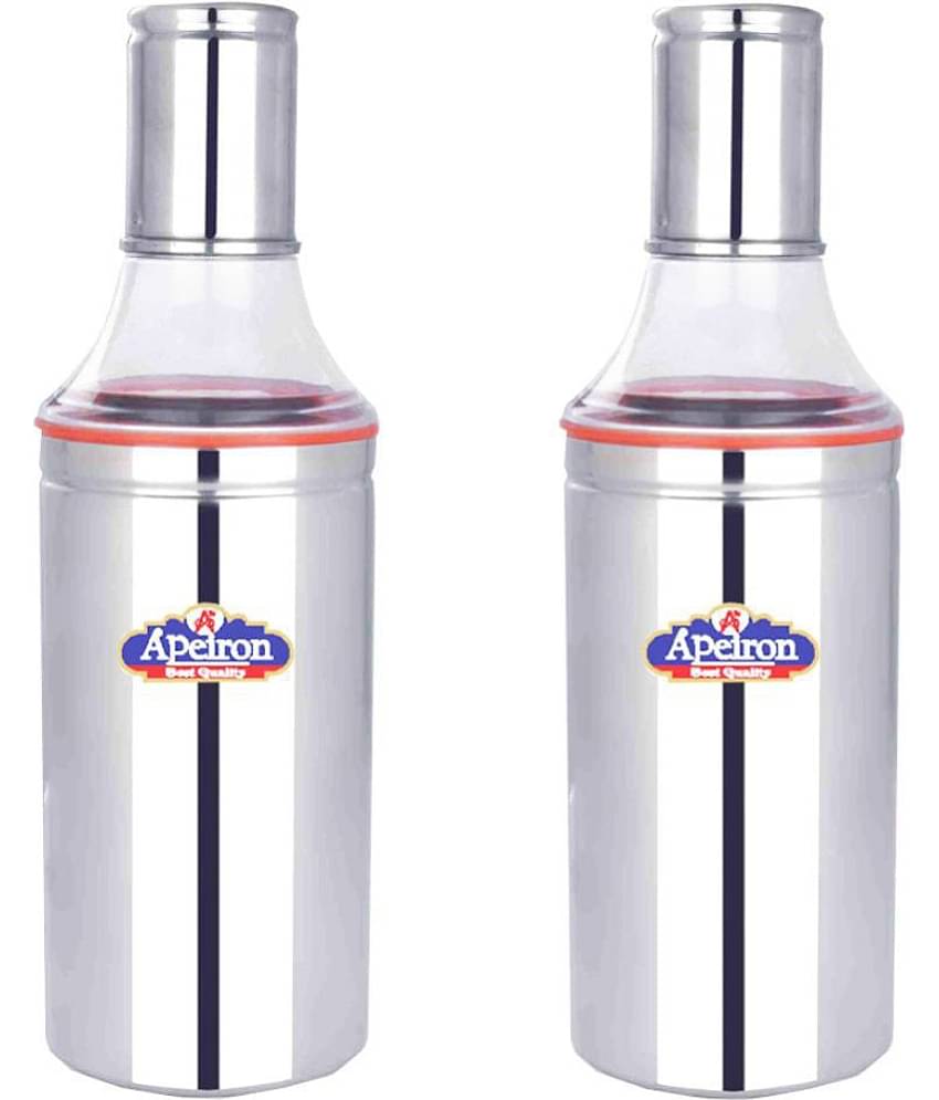 APEIRON MIRROR FINISHING Steel Oil Container/Dispenser Set of 2 1000 mL