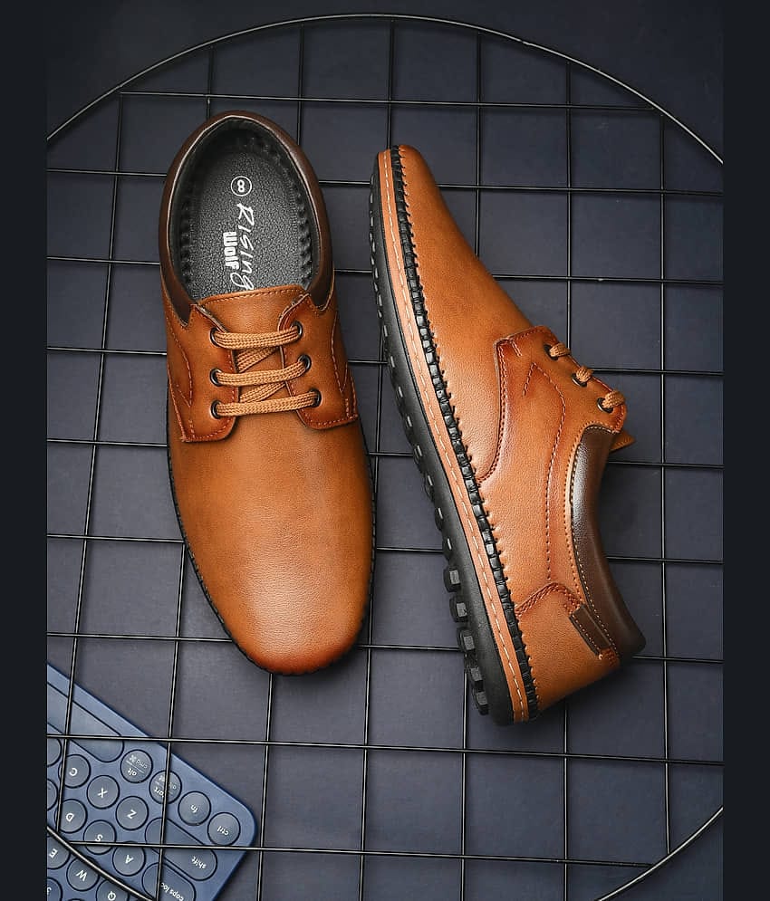 Rising Wolf Black Men's Derby Formal Shoes