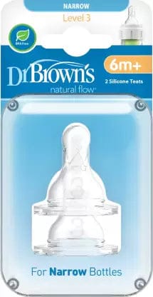 Dr Brown's Natural Flow 2 Silicone Teats Narrow Level 3-332-GBX2 / 6m+