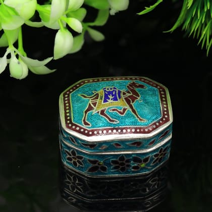 925 sterling silver handmade enamel work trinket box, pills casket box, silver utensils arts article, brides gifts, jewelry box stb41