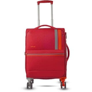 Timus Sportive Soft Sided Premium Polyester 8 Wheels with 360 Degree Rotational Small Cabin Trolley Bagin Built TSA Loc