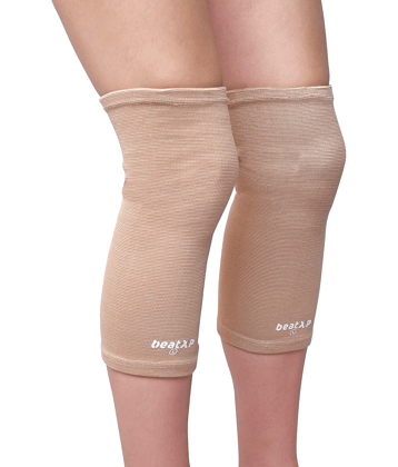 beatXP Knee Support for Men & Women, Knee Compression Support for Pain Relief , Sports, Gym, Cycling - Breathable & Light Weight - 2 Way Stretchable Material - Beige Color (Pack of 2 , Medium)