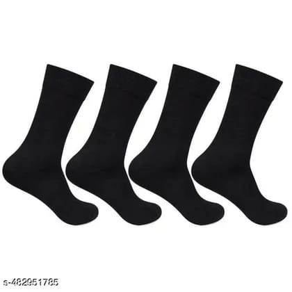 Black plain formal Lycra cotton socks/school socks - Pack of 2
