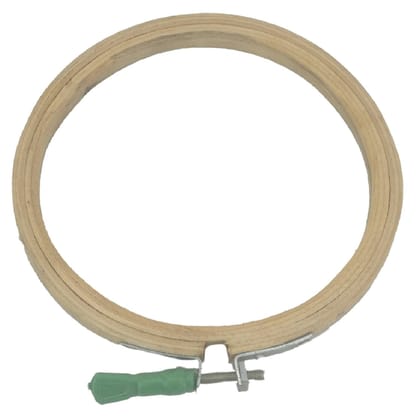 Wooden Hoop Ring Frame With Iron Tightener For Fabric Cross Stitching Embroidery Art Sewing Painting Tool-7 Inch  (1 Piece)