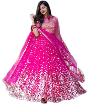 piludi Green Organza Unstitched Semi Stitched Lehenga Single
