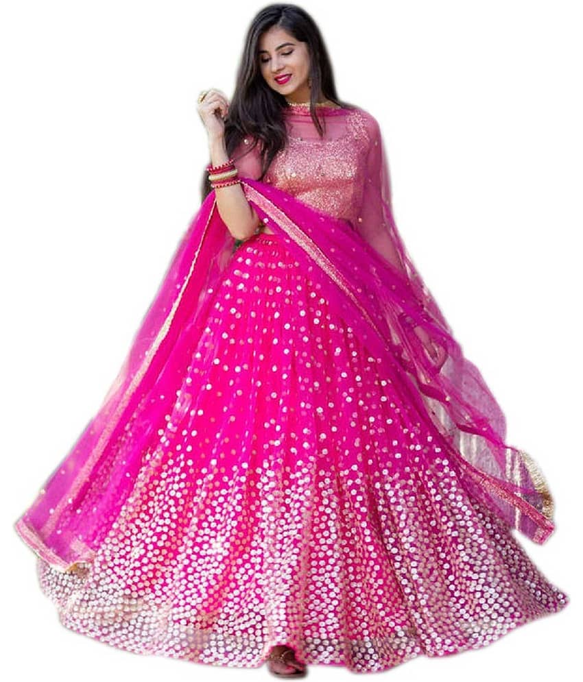 piludi Green Organza Unstitched Semi Stitched Lehenga Single