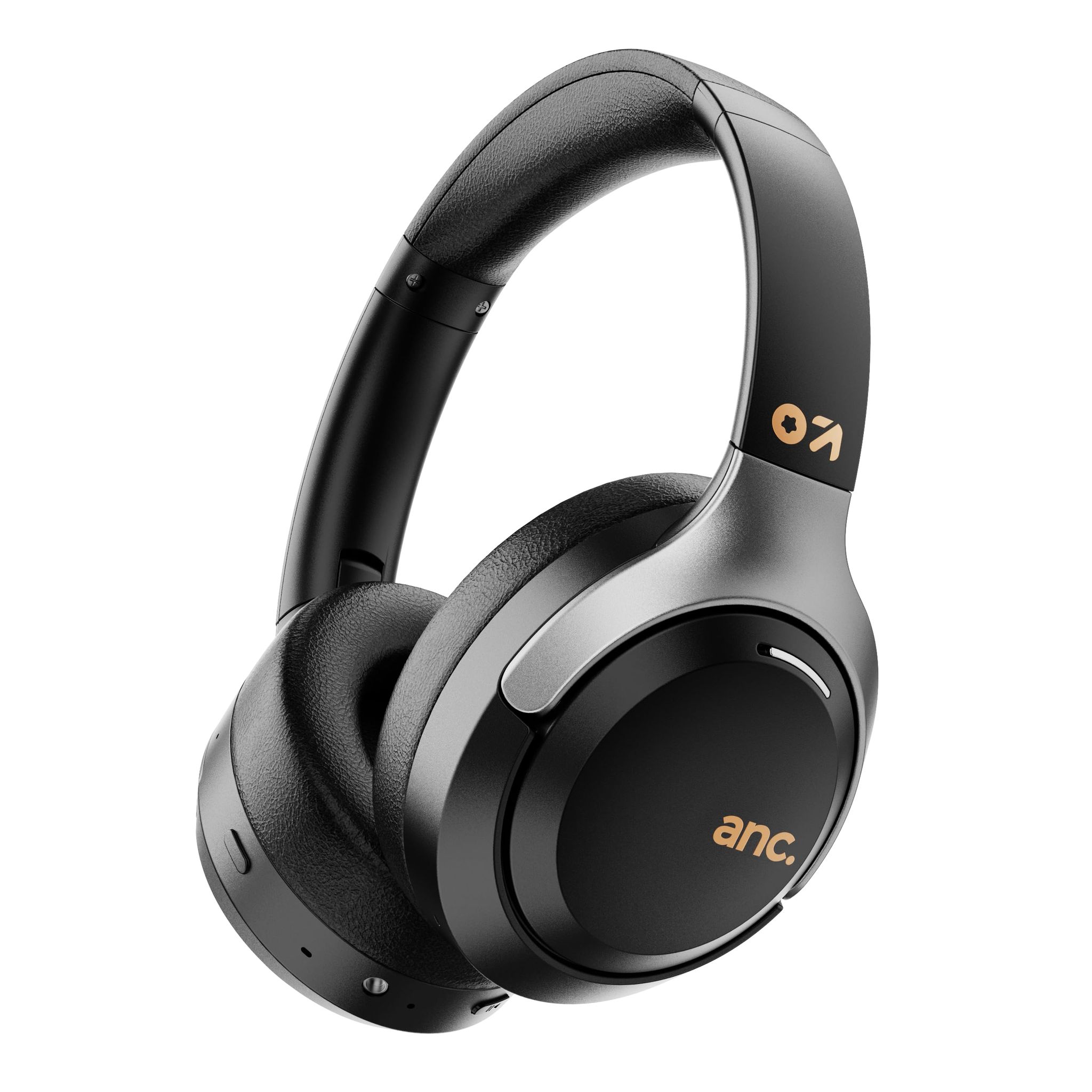 GOBOULT Newly Launched Anchor Bluetooth Wireless Over Ear Headphones with Mic, Active Noise Cancellation, 72H Playtime, AUX, Type-C Fast Charging, 40mm Bass Drivers, ANC Headphones