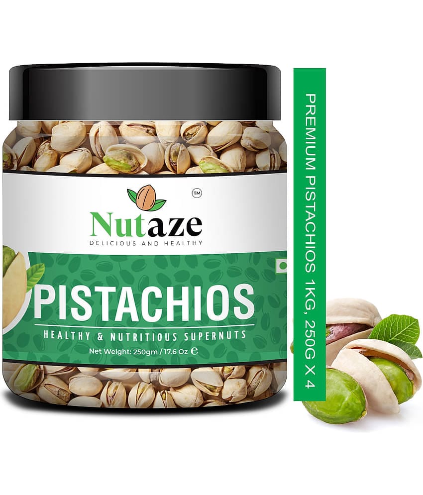 Nutaze Premium Pistachios 1Kg (250g x 4) | Rare USA Pistachios | 100% Authentic | 100% Natural