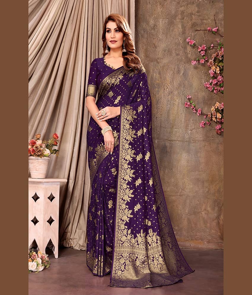 fab woven Art Silk Woven Kanjeevaram Sarees With Unstitched Blouse Piece ( Black )