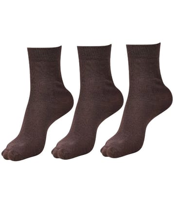 Dollar - Brown Cotton Boys School Socks ( Pack of 3 ) - 11-12Years
