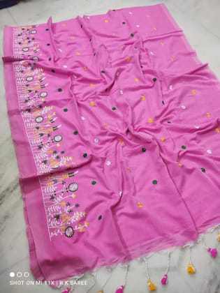 khadi cotton embroidery design saree