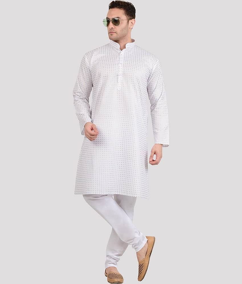 Maharaja - White Viscose Regular Fit Men's Kurta Pyjama Set ( Pack of 1 )