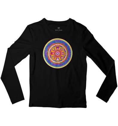 Kamal Mandala Full Sleeve Art T-shirt-38 - S / Black