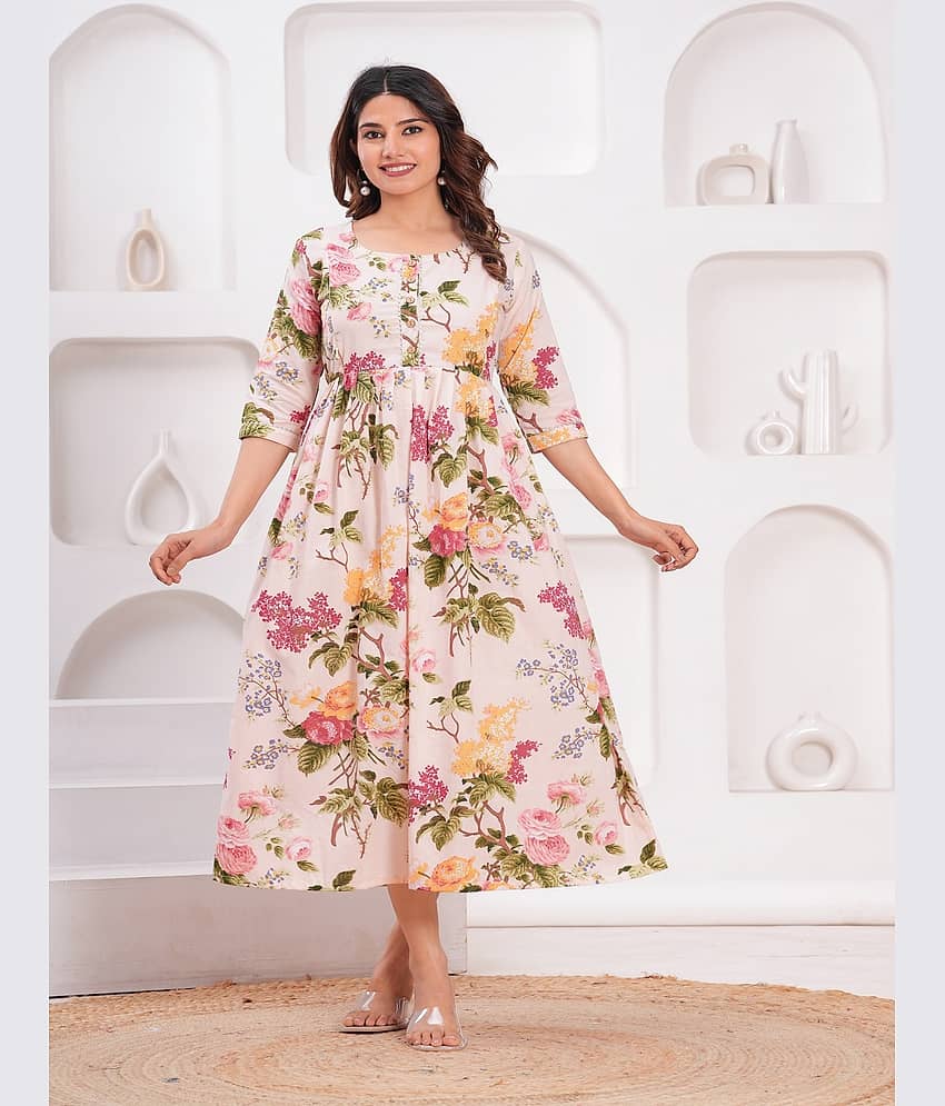 Nevisha Style White Cotton Maternity Kurta