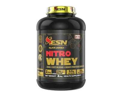 ESN Nitro Whey Protein, 2kg (4.4lbs), Cookies & Cream, 24.5g Protein, 5.5g Creatine Monohydrate & Creatine Ethyl Ester, 3.5g Saa+bcaa With L-glutamine & Taurine, Muscle Building, Increase Strength