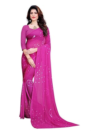 Generic Women's Chiffon Saree (Purple, 5 - 6 Mtrs)
