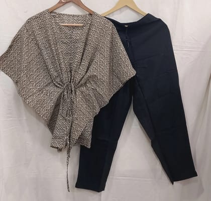 One Side Pocket in Pyjama Nice Stitching Work Beautiful  Kaftan set Cotton 60-60