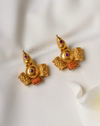 Gold Polish Silver Earrings CHE2012