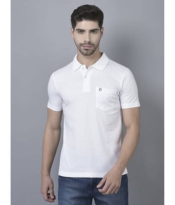 Dollar Cotton Blend Regular Fit Solid Half Sleeves Men's Polo T Shirt - White ( Pack of 1 )