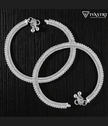 VIVASTRI Silver Anklets ( Pack of 2 )
